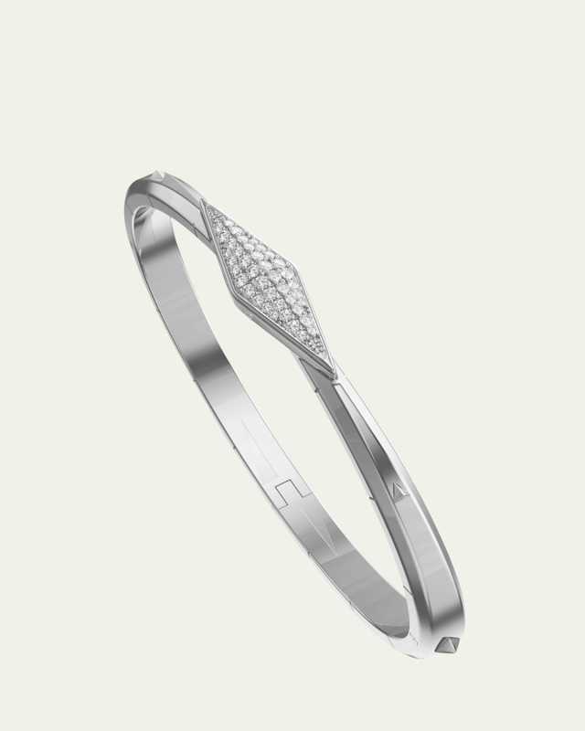 Points North Sterling Silver Cuff With Pave Sapphire Clasp, Small